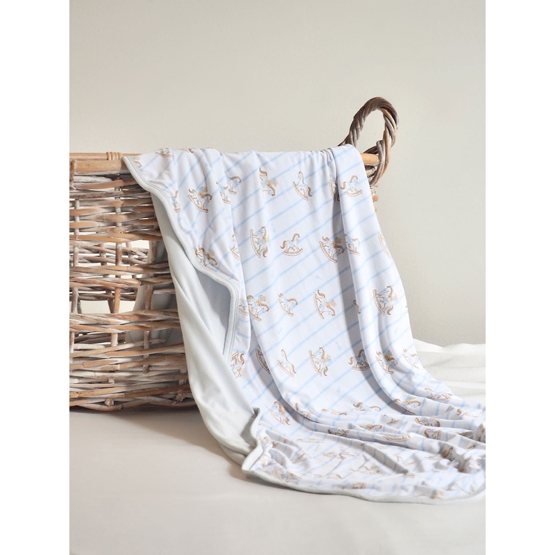 Vintage Rocking Horse Blanket w/ Binding
