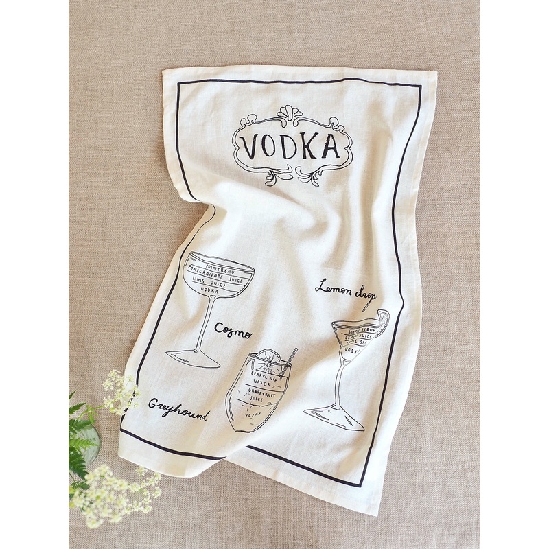 Vodka Recipes Tea Towel
