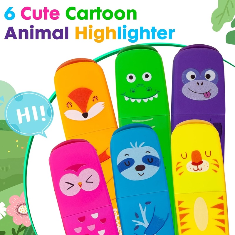 Animal Neon Highlighter Pens