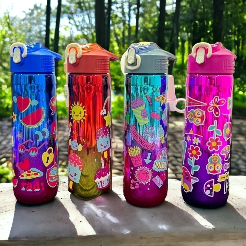 Holographic Doodle Printed Water Bottles
