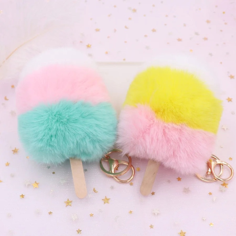 Icecream Pom Pom Keychain