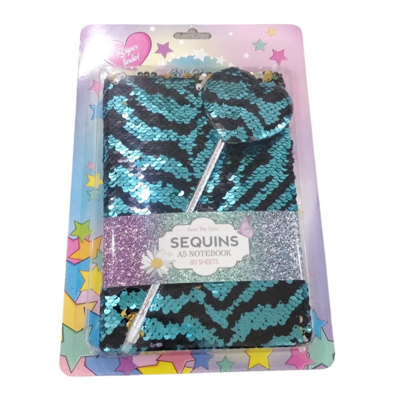 Sequin Reversible Diary | Notebook Set With Pen