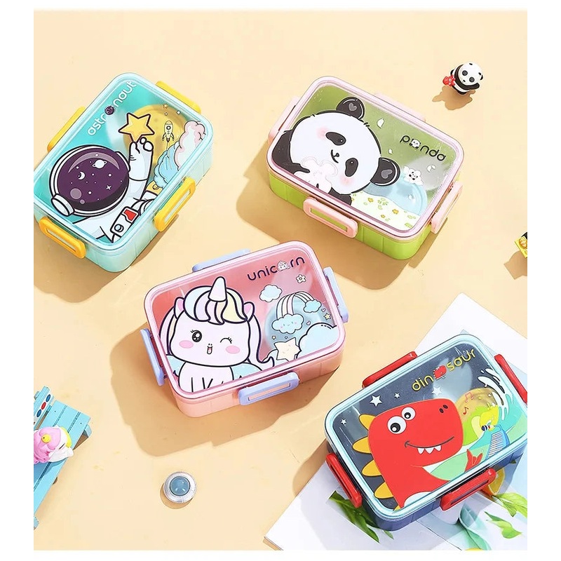Cartoon Characters Lunch Box With Sauce Box