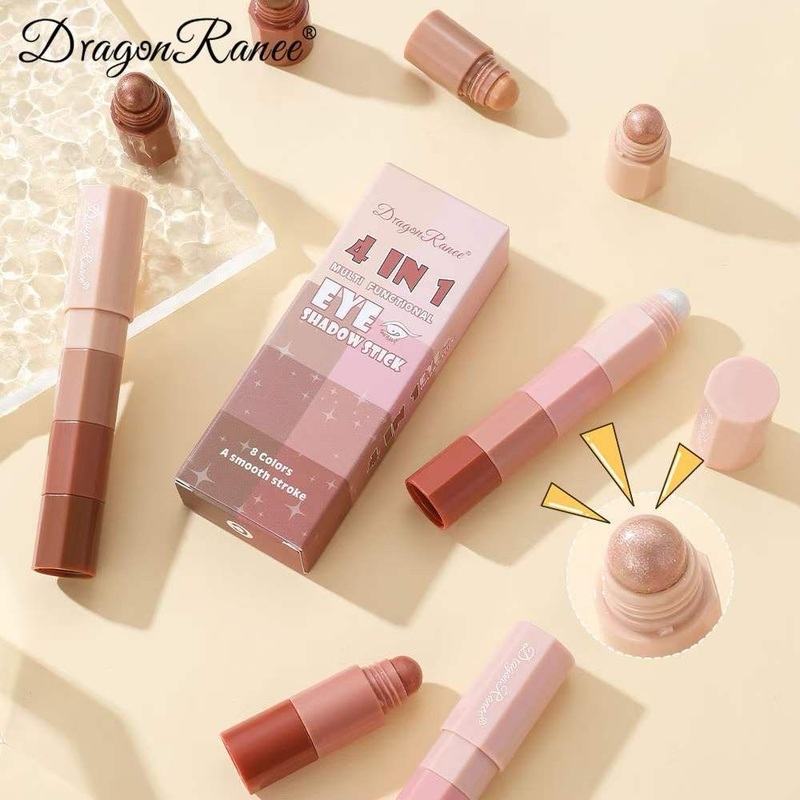 Dragon Ranee 4 in 1 Multifunctional Eye Shadow Stick 8 Colors A Smooth Stroke 2 Sticks in Box