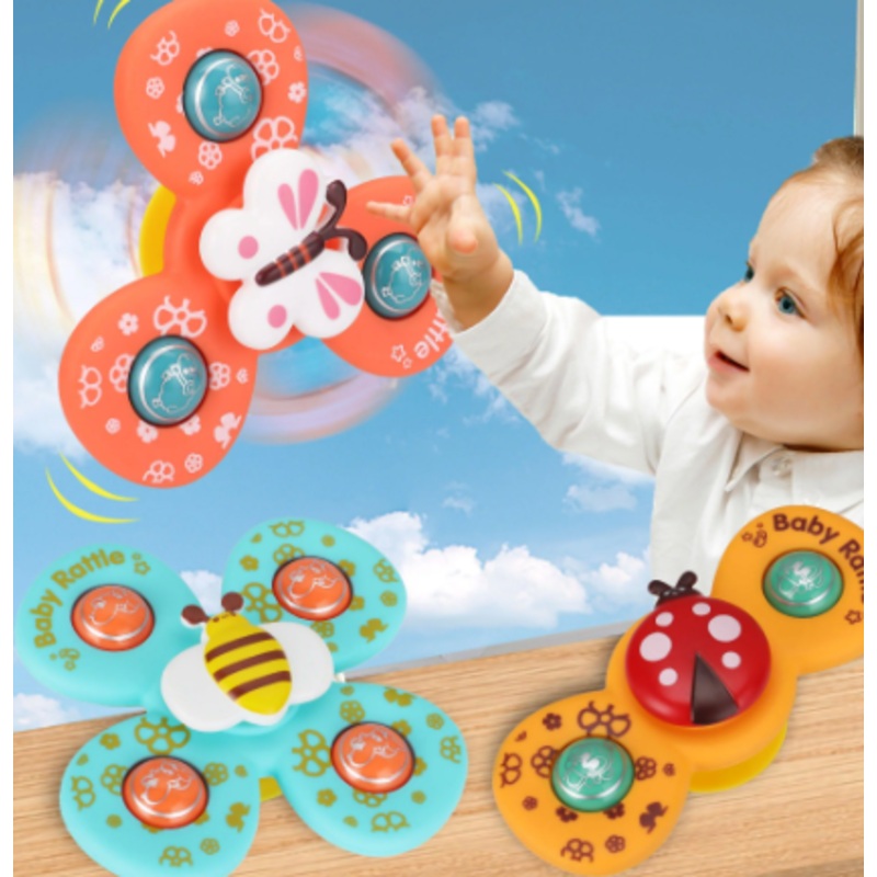 Baby Rattle Turntable Suction Spinner Rattle Set