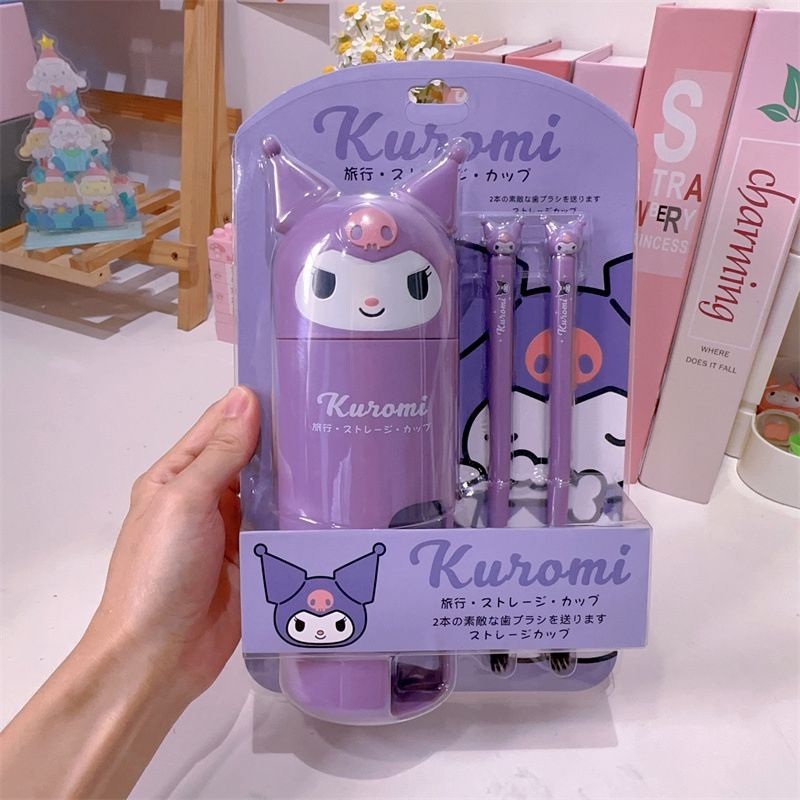 Kuromi Tooth Brush Set With Holder