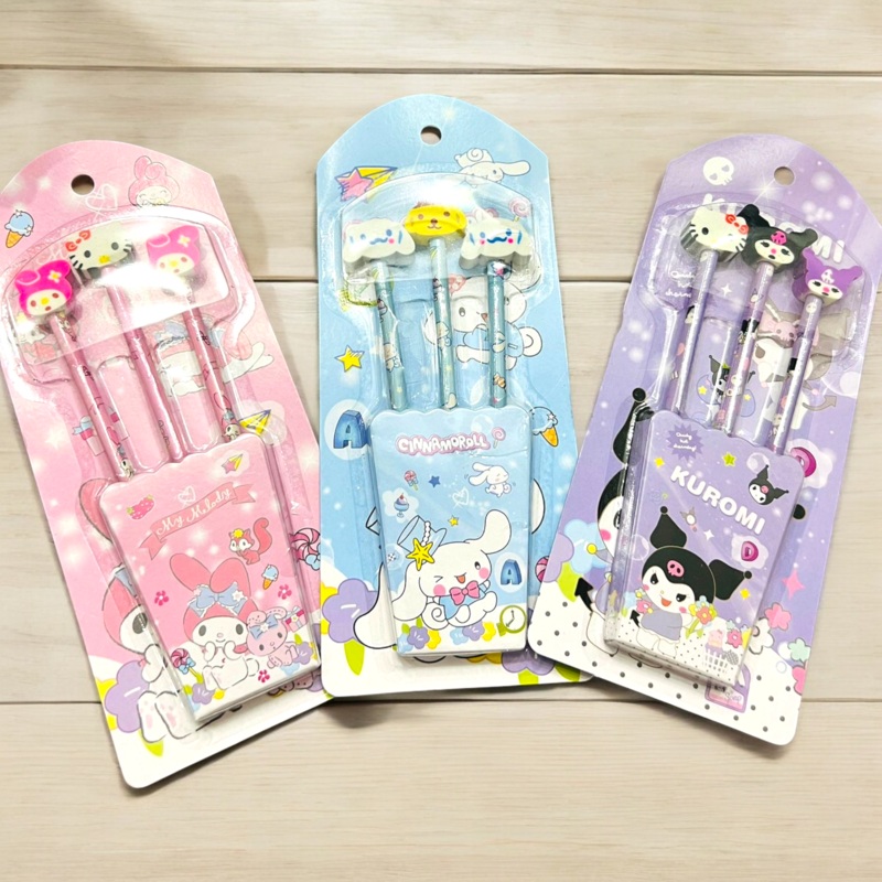 Sanrio Cinnamoroll | Kuromi | My Melody Pencils And Eraser Toppers Gift Set