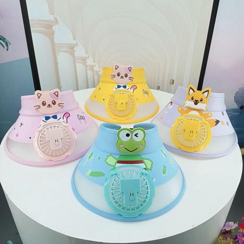 Chargeable Cartoon Hat Fan For Kids
