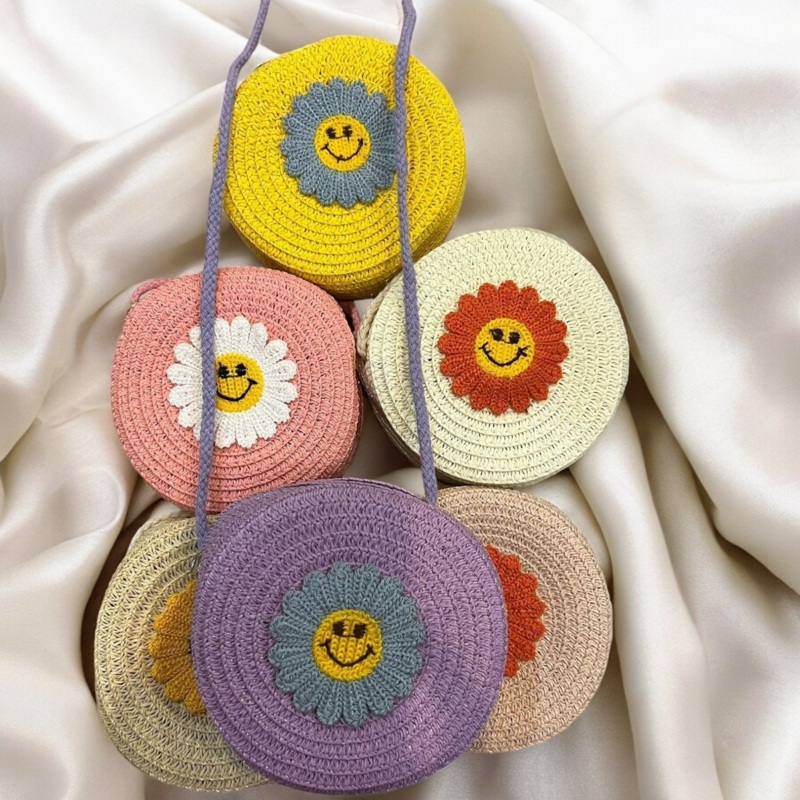 Trendy Sun Flower Jute Sling Bag