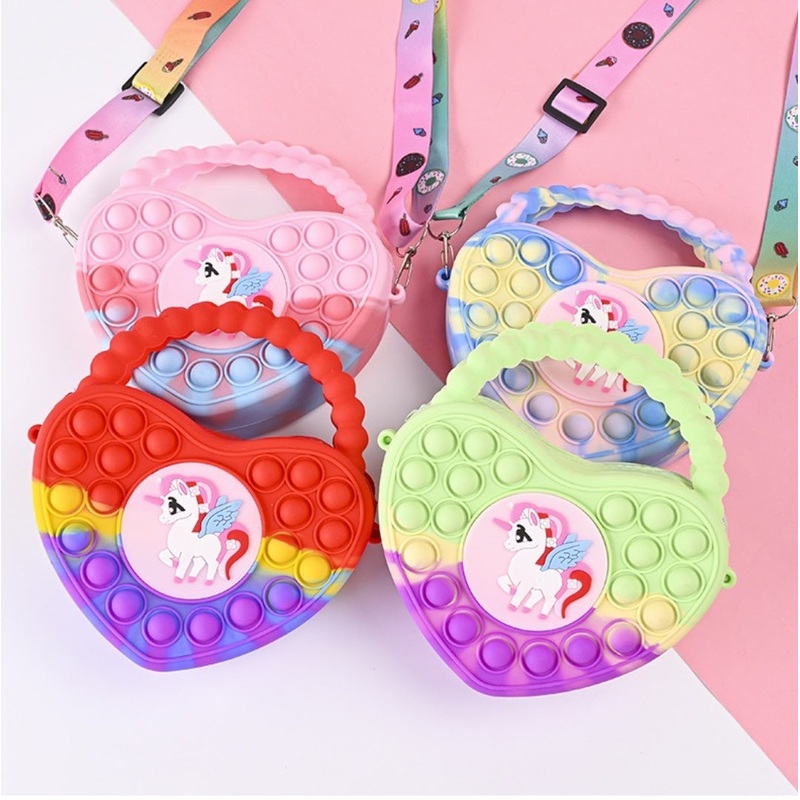 Unicorn Heart Popit Cross Body Bag