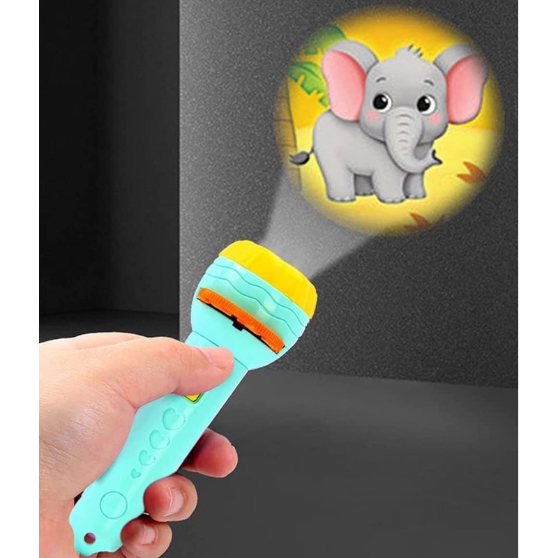 3 Slide Projector Flashlight Torch with 24 Patterns, Including ABCD Alphabets, Animals, Fruits Slides – Educational Toy for Kids, Enhances Learning and Play, Perfect Night Light Gift for 7-Year-Old Boys and Girls