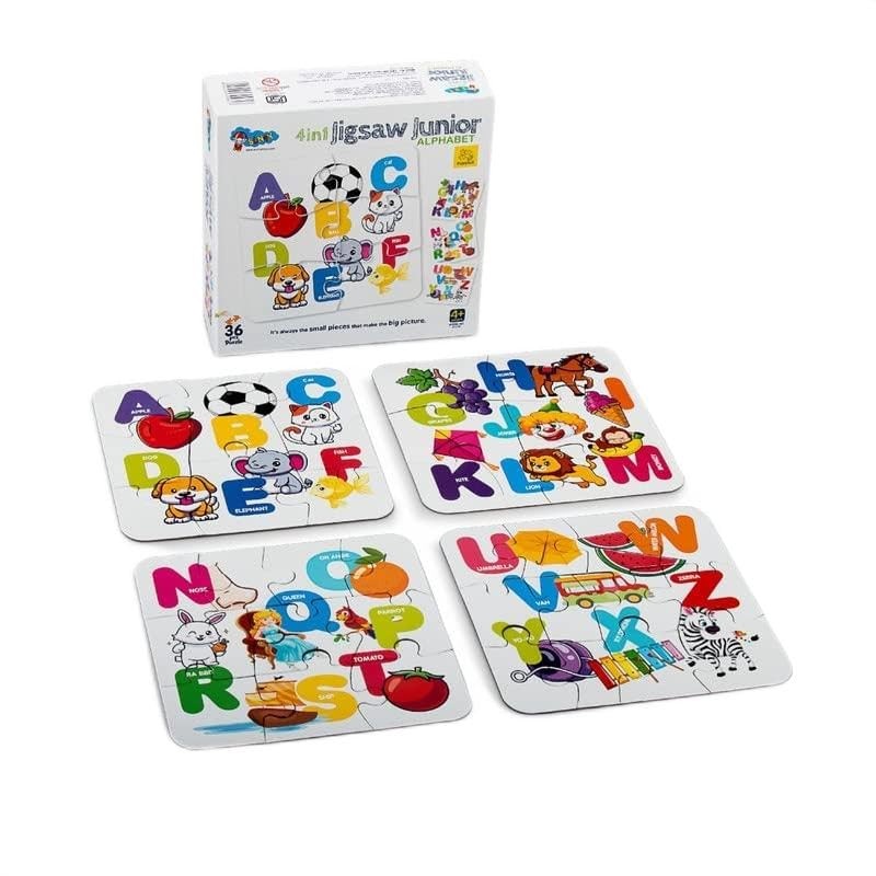 4 in 1 Jigsaw Junior Small Puzzle Cities, Animal, Abstrac for Kids Toy Learning & Educational Toys Puzzles for Kids Ages