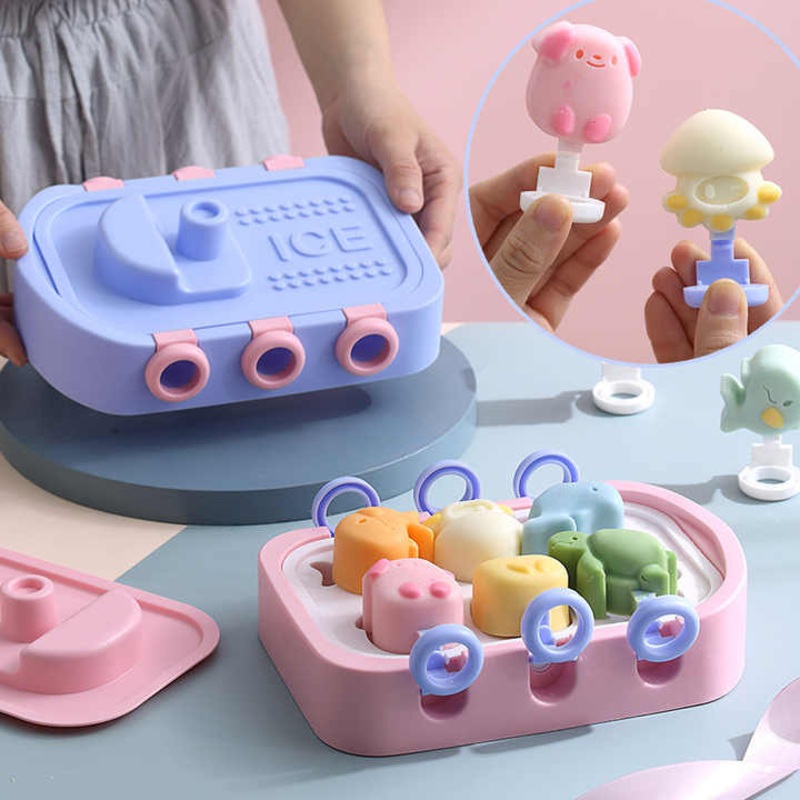 Adorable Animal Shaped Ice Cream Popsicle Set