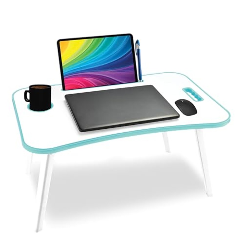 Alloy Steel Multipurpose Table for Home Office Or Writing Desk/Folding Table for School and Study/Convenient Folding Study Table/Adaptable Work-from-Home Table- Sky Blue