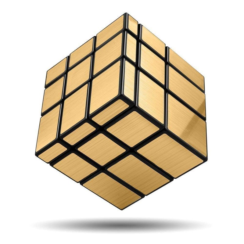 Cubes 3×3 High Speed Sticker Less Magic Puzzle Cube Game Toy (Mirror Golden)