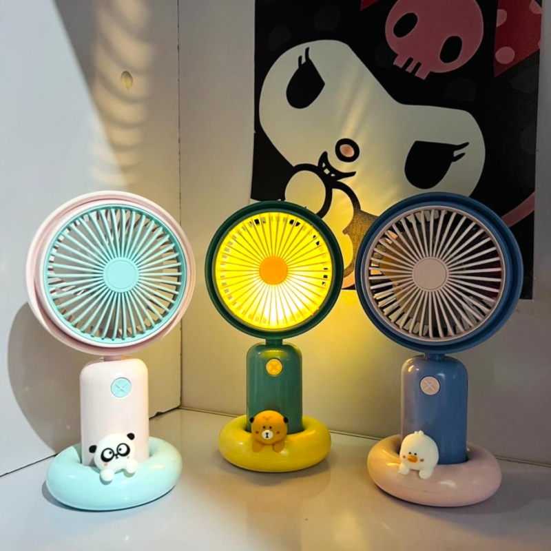 Cute LED Handheld & Table Fan with Night Light