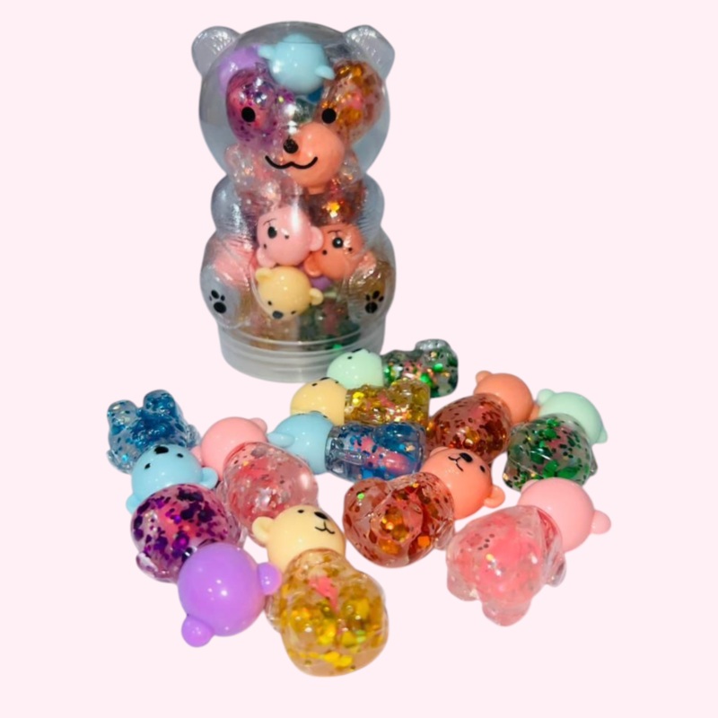Mini Teddy Bear Lip Glosses In Bear Gift Set