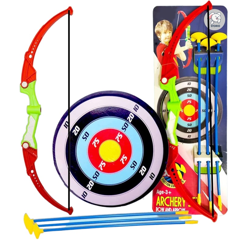 Outdoor Toys Bow and Arrow Archery Set Toy Set with Target Board – Dhanush Baan for Kids Girls Boys