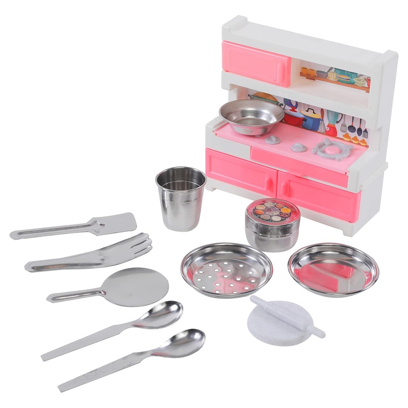 Pure Veg Kitchenware Toy Set Non Toxic Stainless Steel Cooking Accessories for Girls Age 3 Years Plus 6 Pieces