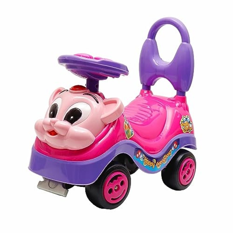 Ride on & Car for Kids with Music & Horn Steering, Push Car for Baby with Backrest, Safety Guard & Big Wheels, Ride on for Kids 1,2,3,4,5 Years (Color May Vary)