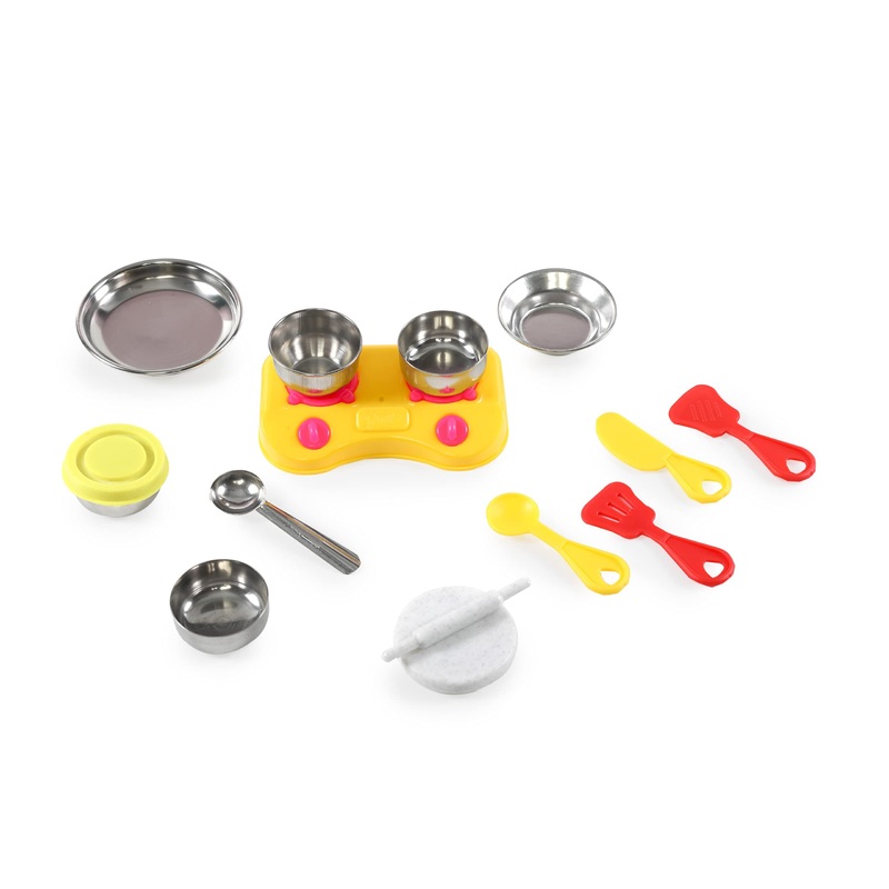 Sweet Heart Kitchenware Set Cute Mini Toy Kitchen Stainless Steel Utensils Non Toxic Indian Kitchen Set for Girls Age 3 Years Plus no Sharp Edges
