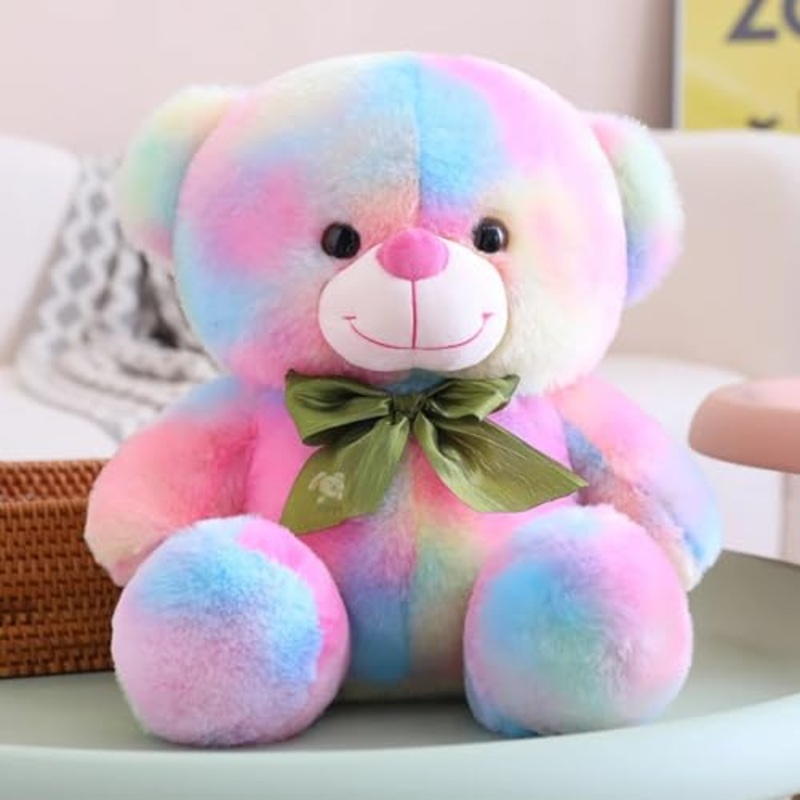 Toy Cute Rainbow Colored Huggable Teddy Bear | 30 cm | Plushie Soft Toys for Kids | Plush Soft Toys for Baby Boys and Girls Kids – Teddy | Best Valentine Gift