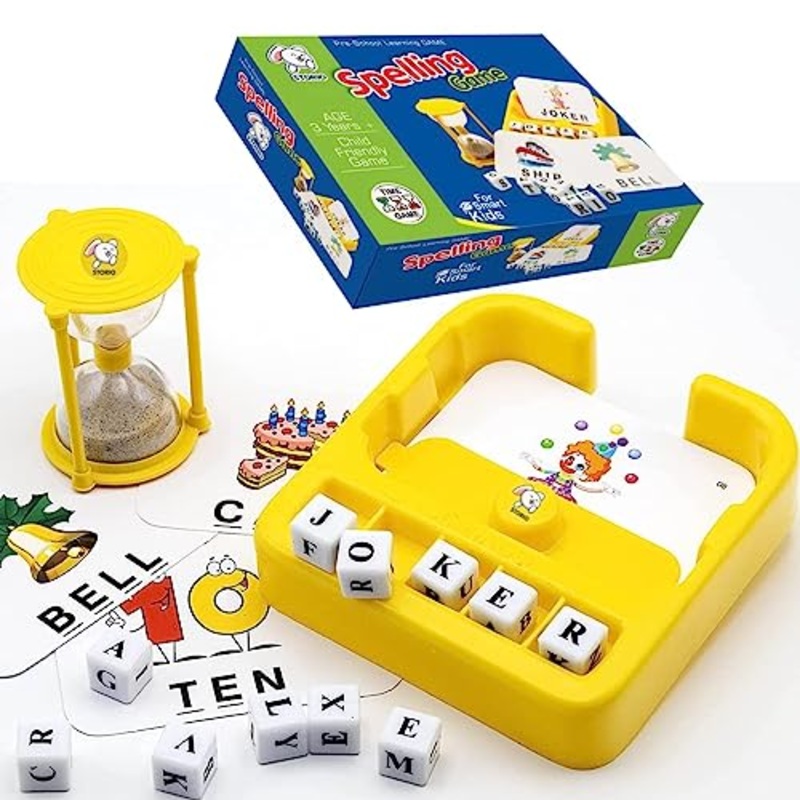 Toys Spelling Brain Games for Kids with Flash Cards, 2 in 1 Matching Letter Games for Boys and Girls Sight Words Recognition Kindergarten Teaching Tools Preschool 3-8 Years Old WordPerfect Junior