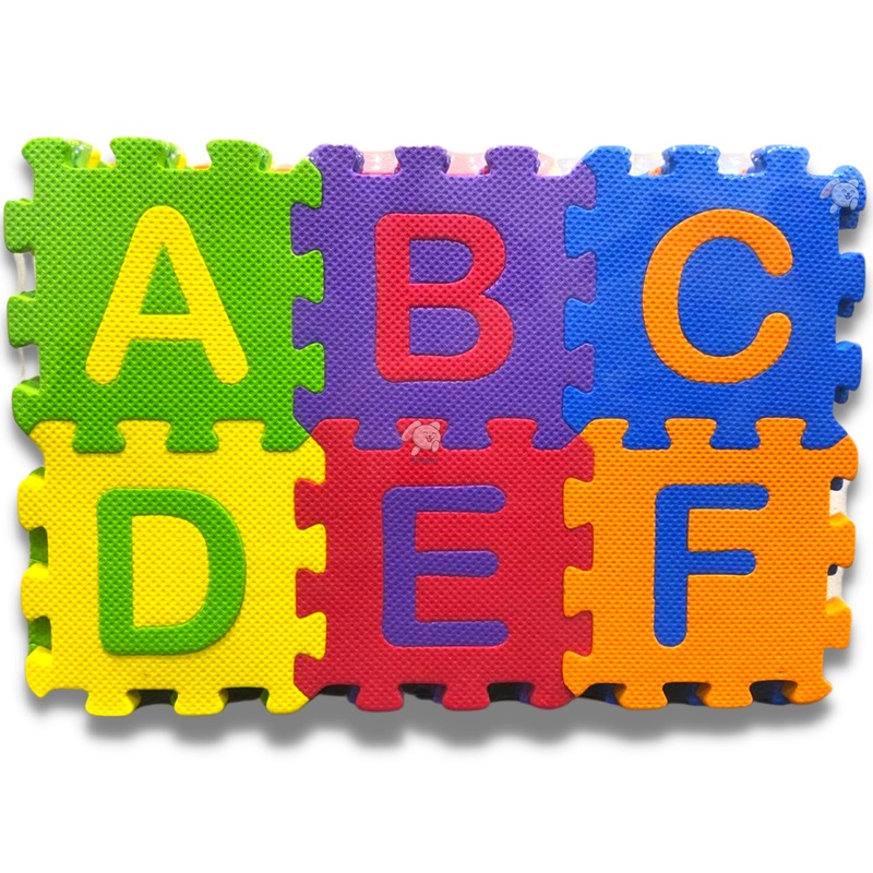 36 Pieces Mini ABCD Alphabet Blocks Puzzle Foam Mat for Kids, Interlocking Learning Alphabet and Number Mat for Kids