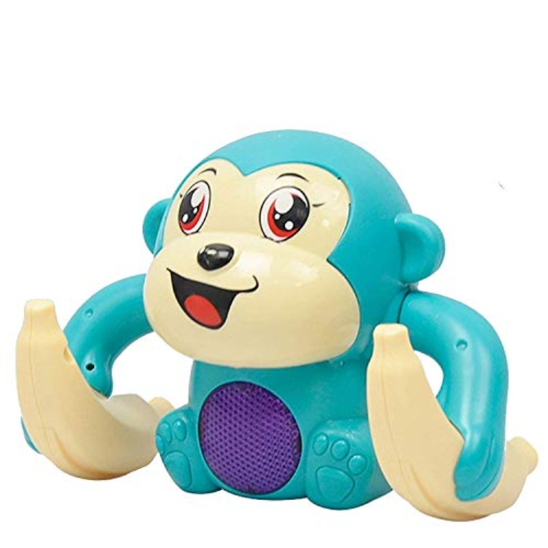360 Degree Rotation Dancing and Tumbling Monkey with Banana,Light and Sound Toy for Kids