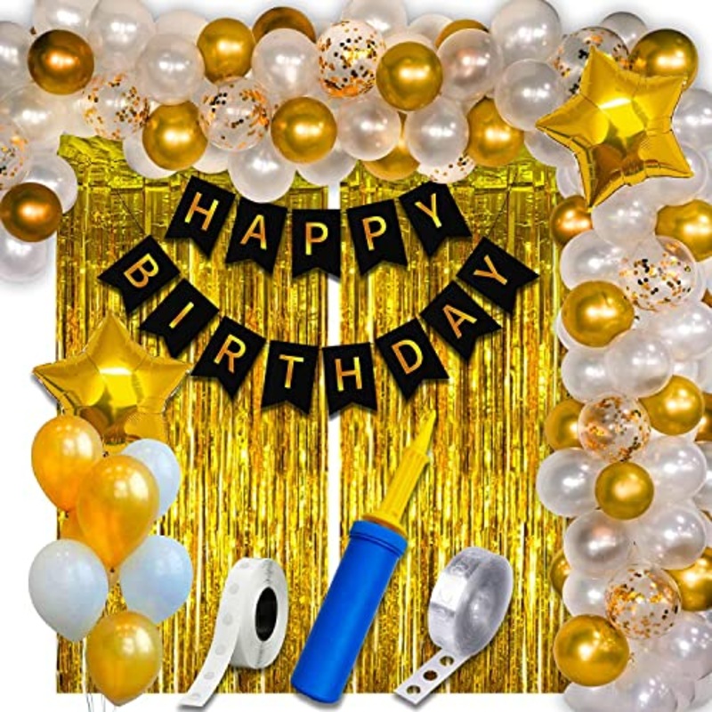 63-Piece Birthday Decoration Set – Happy Birthday Decor for Kids and Adults | Decorations for Boys, Girls, Wife, and Husband | Comprehensive Happy Birthday Decoration Kit