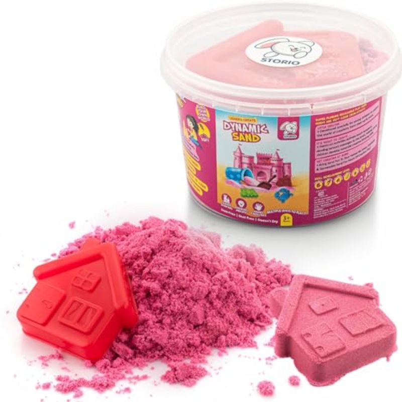 Amazingly Soft Space Dynamic Play Sand – 500g with One Free Mold Toys for Kids Indoor Beach Play Kit | Non-Sticky & Non-Toxic – Pink