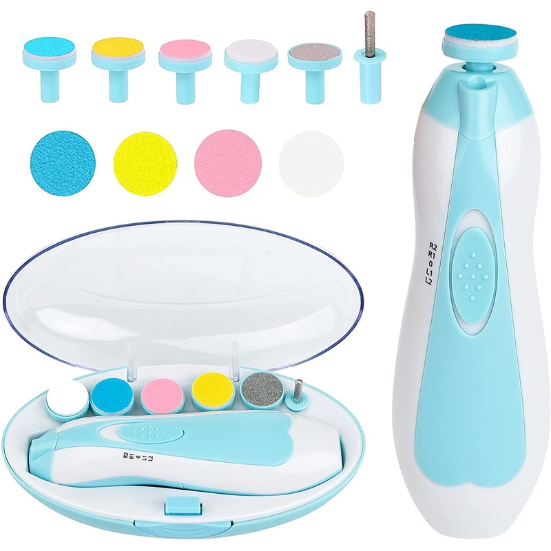 Baby Nail Trimmer File Electric Safe Nail Clippers with Light for Newborn or Toddler Toes and Fingernails