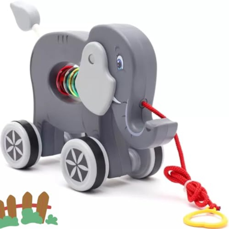 Baby Products Pull Along Toddler Toy, Pull Along Toy with Attractive Design, Developmental Toy for 1 Year Old Girl Boy – Elephant
