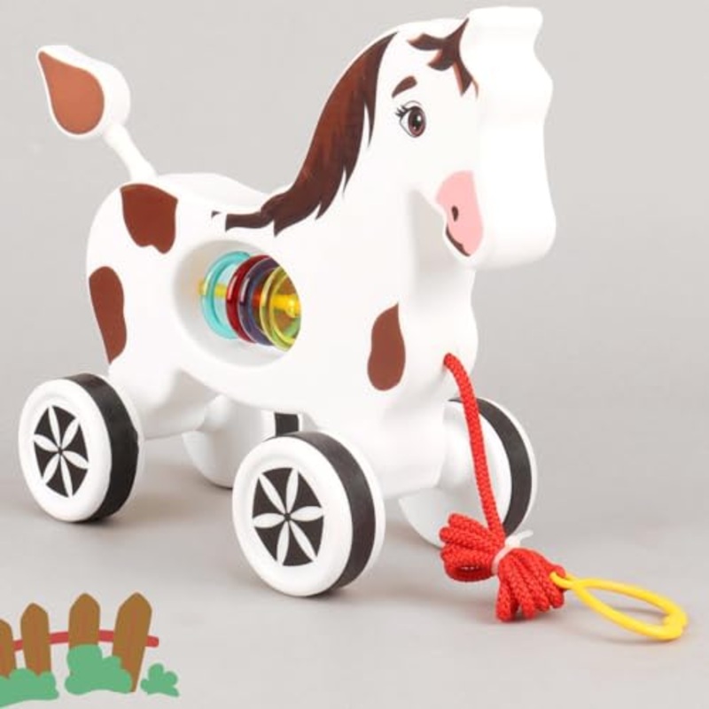 Baby Products Pull Along Toddler Toy, Pull Along Toy with Attractive Design, Developmental Toy for 1 Year Old Girl Boy – Horse