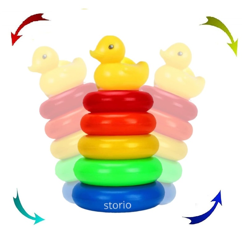 Baby Toy Educational Learning Stacking Multicolour 5 Rings Toys for Toddlers 6 Months+ Boys and Girls