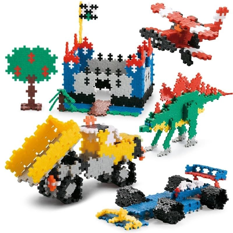 Baby Toys 300+ Assembly Colorful Learning Educational Plastic Plus Shaped Tiny Building Blocks Indoor Games for Kids – Multicolour
