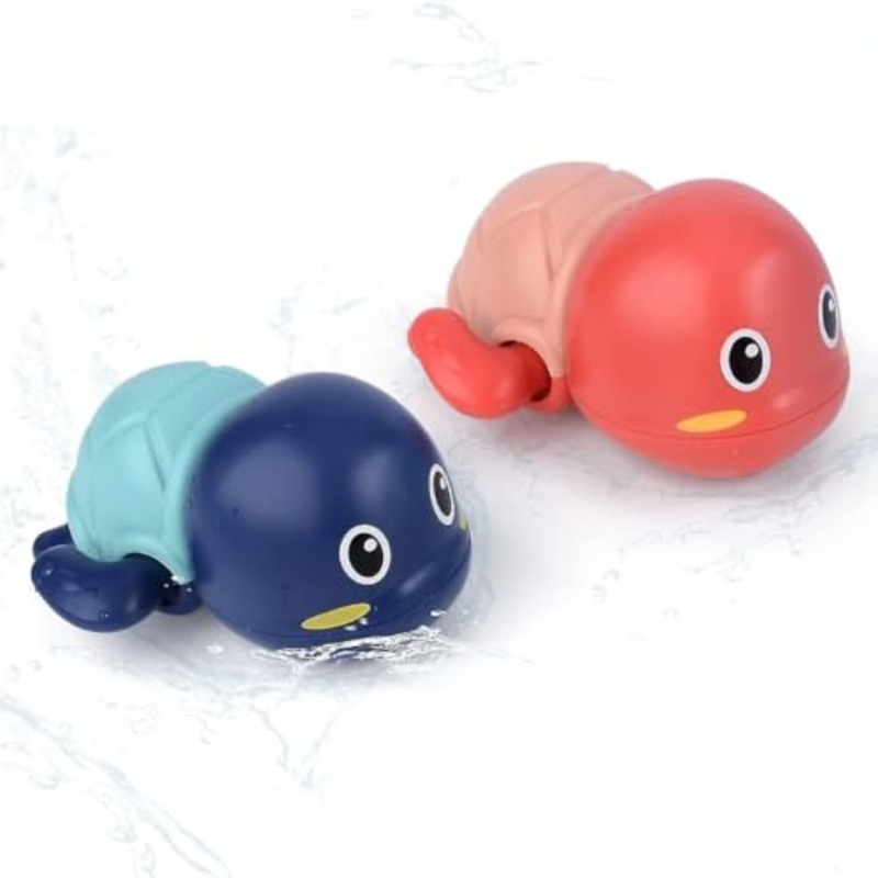 Cute Swimming Baby Water Turtle Bath Toys for Toddlers | Set of 2 | Turtle Toy | 1-3, Floating Wind Up Toys for 1 2 3 4 5 Year Old Boy Girl, New Born Baby Bathtub Water Toys – 2pcs