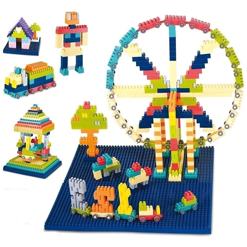 DIY Puzzle Building Blocks Game Toys for Kids Educational Blocks Learning Puzzle Learning Toy for Kids (100+ Pcs with Base Plate)