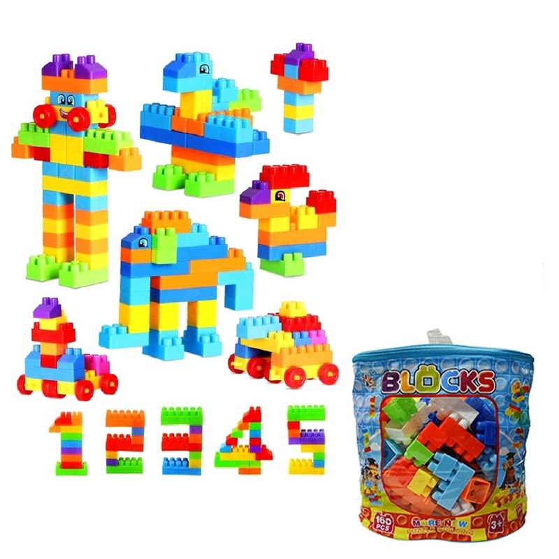 DIY Puzzle Building Blocks Game Toys for Kids Educational Blocks Learning Puzzle Learning Toy for Kids (160+ Pcs)