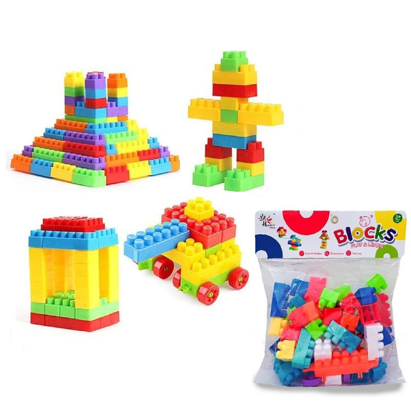DIY Puzzle Building Blocks Game Toys for Kids Educational Blocks Learning Puzzle Learning Toy for Kids (48+ Pcs)
