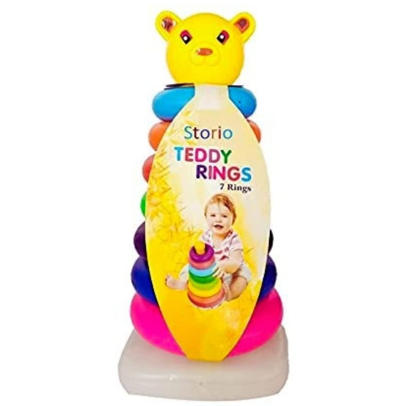 Educational Learning Blocks Stacking Multicolour 7 Rings Baby Toys for Toddlers Kids 1 Year Old&Above, Multicolor