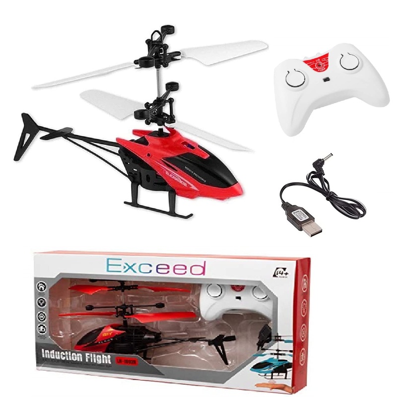 Flying Remote Control RC Induction Type 2-in-1 Indoor Outdoor Helicopter Toys for Kids Boys and Girls