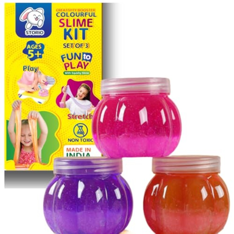Fruit-Scented Multicolor DIY Magic Toy Slime Clay Gel Jelly Putty Set Kit for Kids Slime Toys for Boys and Girls (Set of 3, 50g Each)