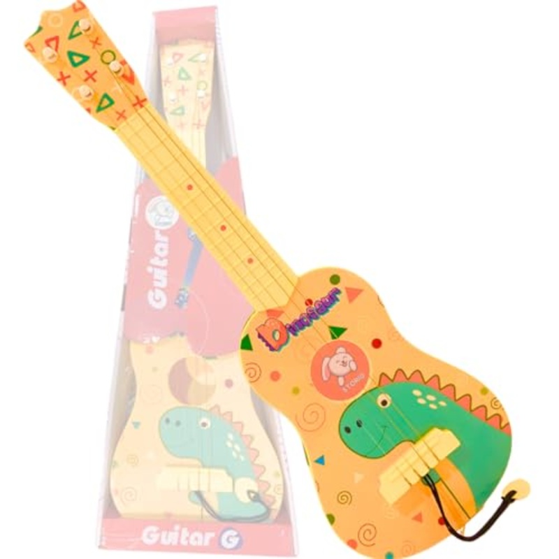 Guitar Toy Ukulele Toy 4 Strings Early Educational Instruments Dinosaur Musical Gift Musical Instruments Toys for Kids Toddlers Year of 3+