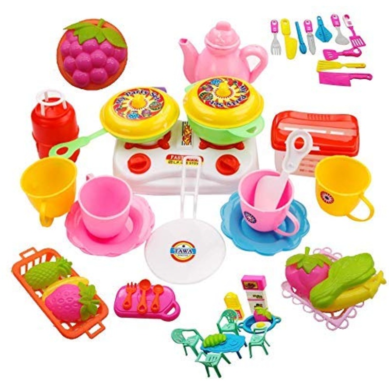 Kitchen Utensils Tea Party Pretend Food Playset for Kids