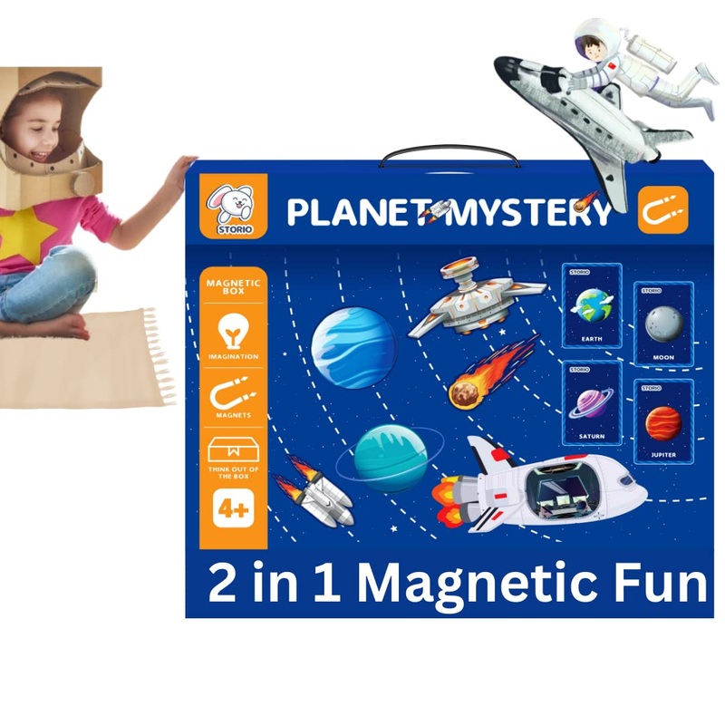 Magnetic Box Series -Solar System Planet Mystery Puzzles Toys Educational Toy for Kids 2 3 4 Years Boys Girls Montessori Gift Fun & Play for Baby (41+ Magnet Pcs)