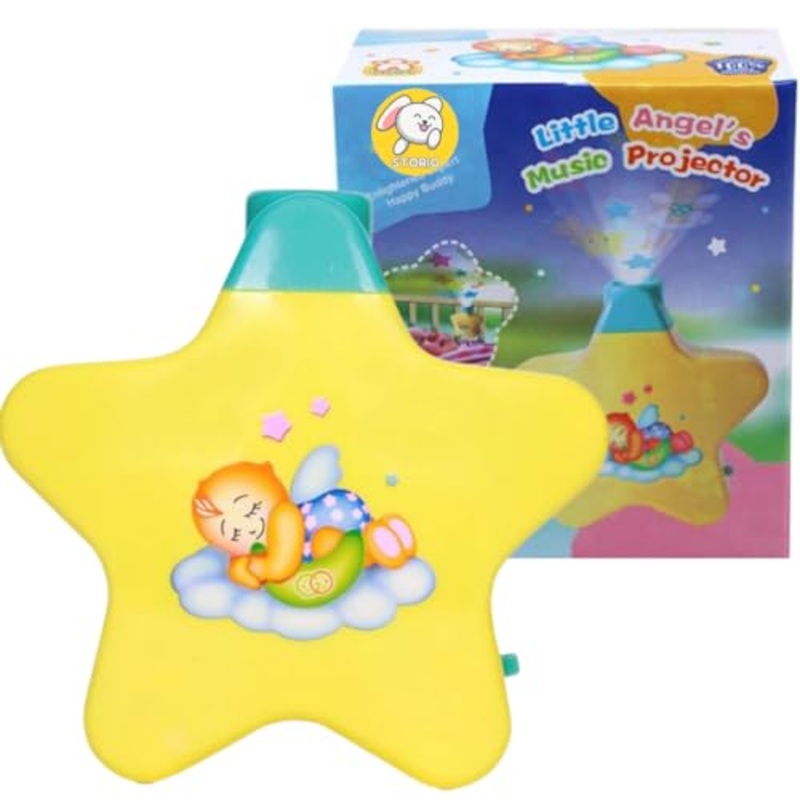 New Born Baby Mini Projector Toy – Sooth Relax Sleep Help for Parents – Musical Star Light Show and Learning for Kids (Star Projector)