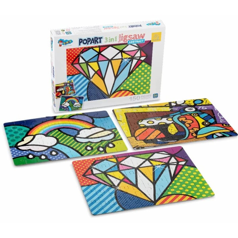 Popart 3 in 1 Jigshaw Puzzle Cities, Animal, Abstract Toy for Kids – Learning & Educational Toys Puzzles for Kids Ages