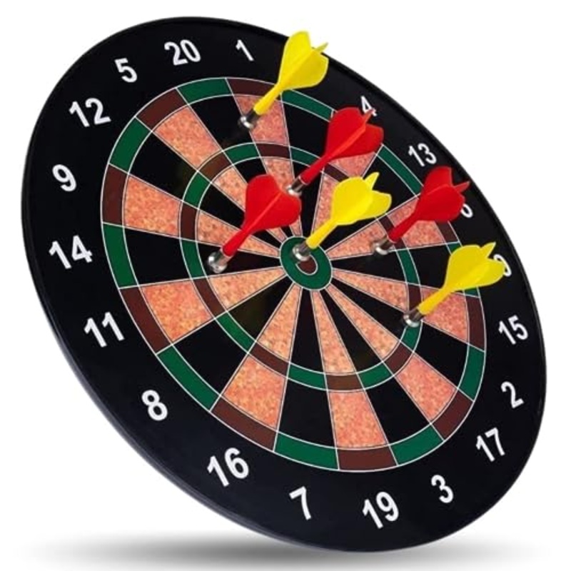 Premium Magnetic Dart Board with Darts – Fun Indoor and Outdoor Dart Game Set Toys for All Ages Kids, Boys and Girls – 17 Inch