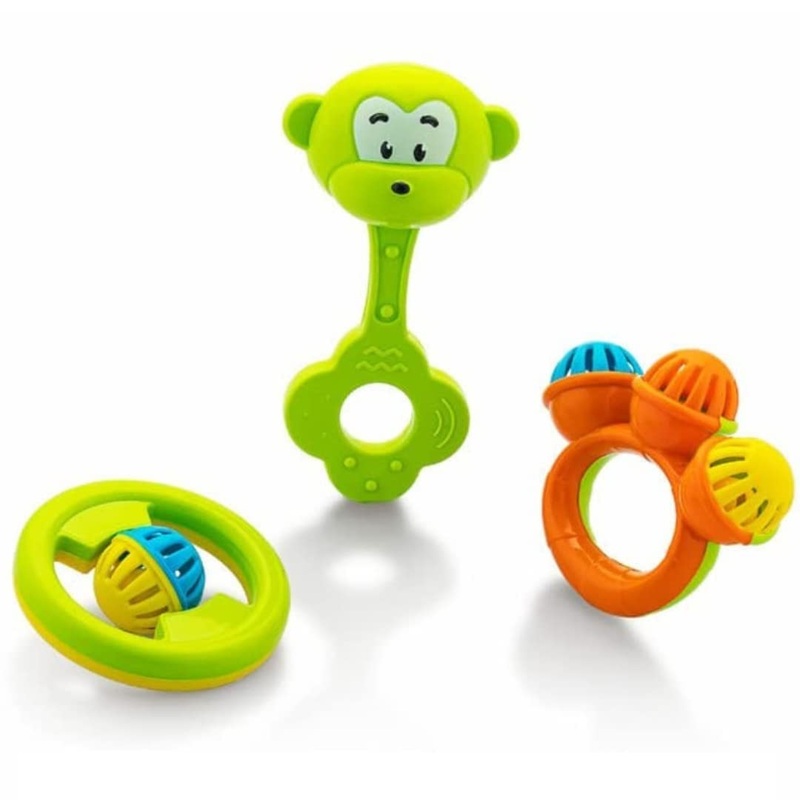 So Sweet Rattle 3pcs Packing Non Toxic Bright and Colorful Rattles Baby Boy Girl Toys Set